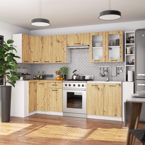 Szafka OLIWIA Witryna W80 H720 BIAŁA / DĄB ARTISAN na Arena.pl