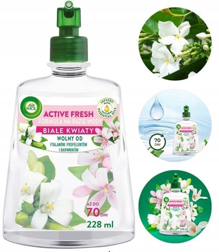 Air Wick Active Fresh Odświeżacz Powietrza WKŁAD Białe Kwiaty ZAPAS 228 ml na Arena.pl