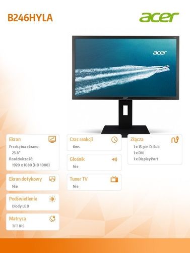 Acer 24'' B246HYLAymdpr na Arena.pl