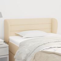 Zagłówek uszak, kremowy, 93x23x78/88 cm, tkanina