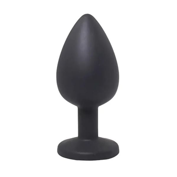 Black Large Butt Plug With White Crystal zdjęcie 2