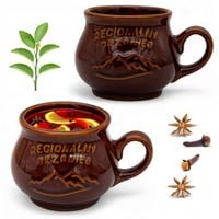 Komplet 2x KUBEK kamionkowy DO GRZAŃCA na grzane wino piwo zestaw do wina