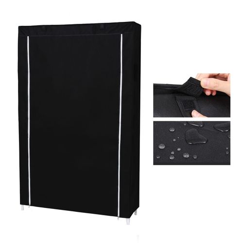 Szafa na buty 100x28 cm czarna tekstylna 9 półek lekka konstrukcja na Arena.pl