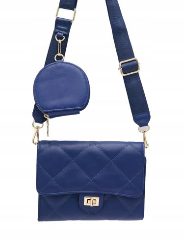 Victoria J. - torebka listonoszka portfelik pikowana granatowy VJ-952 na Arena.pl