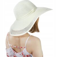 Duży Kapelusz Damski Słomkowy Plażowy Falowany