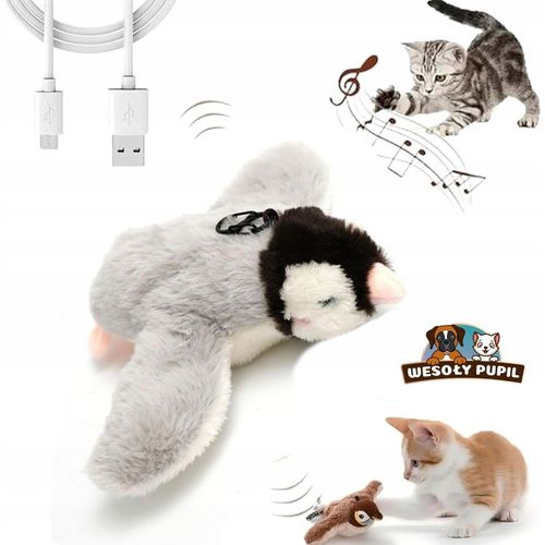 Zabawka dla kota INTERAKTYWNA latający PTAK z dźwiękiem na USB z kocimiętka na Arena.pl
