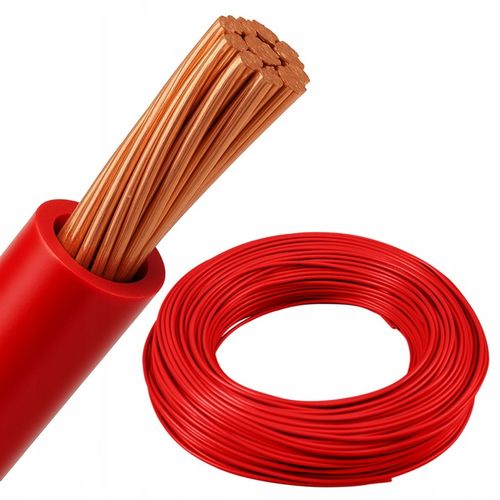 PRZEWÓD LINKA KABEL H07V-K LGY 1x50 50mm2 CZERWONY 750V MIEDŹ 1m na Arena.pl