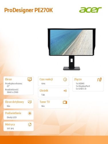 Monitor 27 cali ProDesigner PE270K (UHD) IPS 400nits na Arena.pl