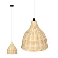 Lampa BOHO wisząca RENNES rattanowa na E27 Naturalna sufitowa klosz 26cm