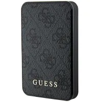 Guess Powerbank 15W GUPB5LP4GEGK5000mAh czarny/black 4G Leather Metal Logo