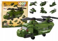 2X Zestaw Klocków Helikopter Wojskowy Militarny Zielony 1000 El