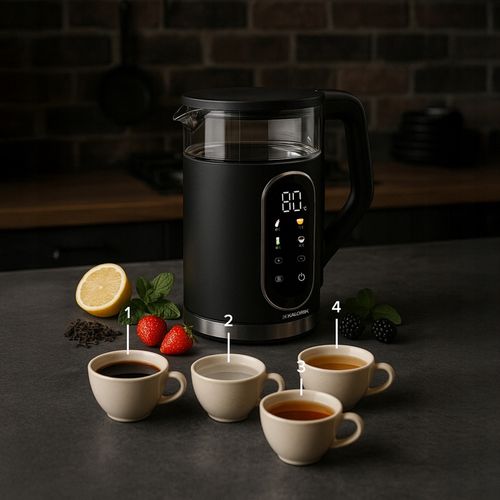 CZAJNIK ELEKTRYCZNY REGULACJA TEMPERATURY DIGITAL CZARNY 1,7L 2200W na Arena.pl