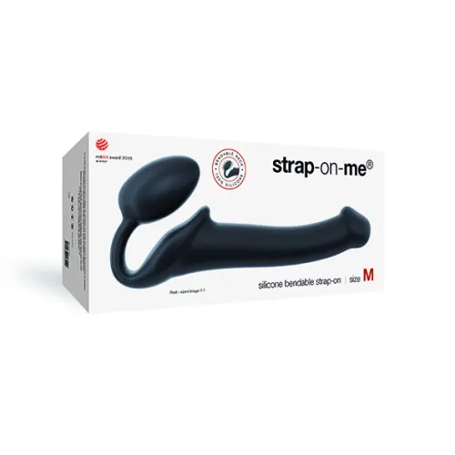 strap-on-me bendable black m - model anatomiczny bez paska, silikonowy na Arena.pl
