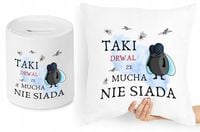 Dla Drwala Zestaw Poduszka + Skarbonka Prezent Z Nadrukiem Ze Zdjęciem