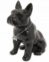 Ceramiczny pies buldog czarny H32 figura