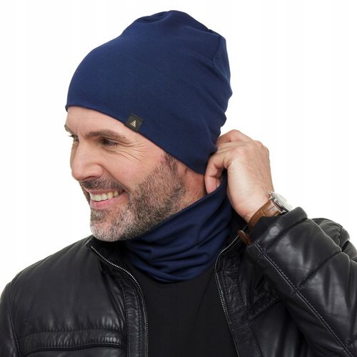 CZAPKA MĘSKA KOMIN KOMPLET bawełna ZIMOWA PREZENT na Arena.pl