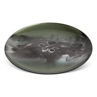 Nowoczesna patera dekoracyjna SABA 27X27X2 zielona + stalowa