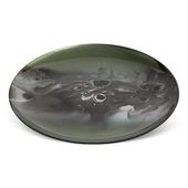 Nowoczesna patera dekoracyjna SABA 27X27X2 zielona + stalowa