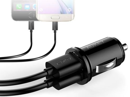 Ładowarka samochodowa AUKEY CC-S1 2xUSB +kabel micro USB CB-D9 na Arena.pl