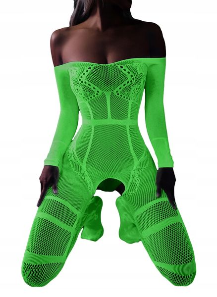 Bodystocking ŚWIECĄCE W CIEMNOŚCI Siateczka BIELIZNA DAMSKA zdjęcie 2