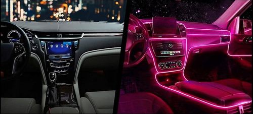 ŚWIATŁOWÓD EL WIRE LED RGB USB OŚWIETLENIE WNĘTRZA AUTA KABINY SAMOCHODU 4m na Arena.pl