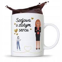Kubek Prezent Dla Szefowej Szefowa O Złtym Sercu Z Nadrukiem Ze Zdjęciem