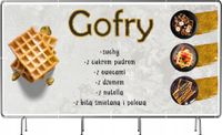 BANER REKLAMOWY 100x50cm gotowy projekt GOFRY Z CUKREM PUDREM plandeka