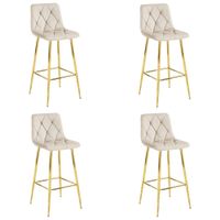 Hoker kuchenny beżowy NADO aksamit wygodne oparcie 4 szt do baru wyspy