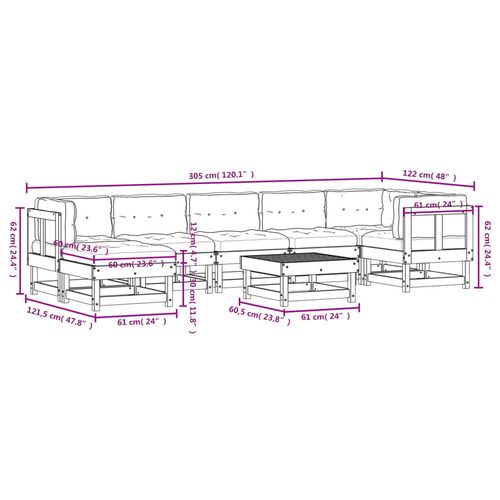 8-cz. zestaw wypoczynkowy do ogrodu, z poduszkami, daglezja na Arena.pl