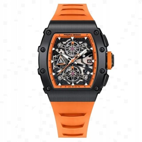 ZEGAREK MĘSKI PAGANI POMARAŃCZOWY KWARC SZKŁO SZAFIROWE ANALOGOWY PD-YS011 na Arena.pl