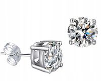 KOLCZYKI SREBRNE 925 SREBRO CYRKONIE SWAROVSKI SZTYFTY WKRĘTKI ELEGANCKIE