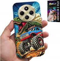 ETUI DO XIAOMI REDMI 14C 4G -DINOZAUR W MONSTERTRUCKU WZORY DLA DZIECI