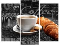 70 90CM OBRAZ 3 ELEM CZARNA KAWA ŚCIENNY DRUK PŁÓTNO