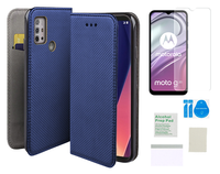 Etui z klapką do MOTOROLA MOTO G10 / G20 / G30 / G10 POWER niebieski +folia