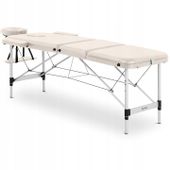 BEŻOWE ŁÓŻKO STÓŁ DO MASAŻU ALUMINIOWA RAMA 180 kg