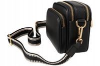 Torebka Damska Listonoszka Czarna, 3 Komory Skóra Eko Szeroki Wygodny Pasek