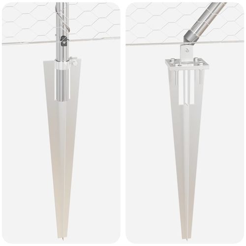 Ogrodzenie z słupkami Srebrny 0.8 x 25 m Stal pokryta PCV na Arena.pl