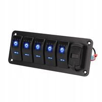 PANEL PRZEŁĄCZNIKÓW KOŁYSKOWYCH LED 5+1 PANEL PRZEŁĄCZNIK USB CYFROWY