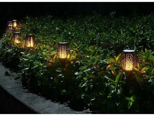 Lampa ogrodowa pochodnia solarna jak płomień ogień na Arena.pl