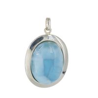 Zawieszka z larimarem owalnym w srebrze 2