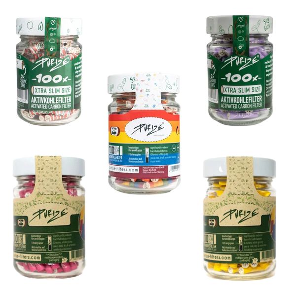 Filtry węglowe Purize XTRA Slim 100szt. Niebieskie zdjęcie 2