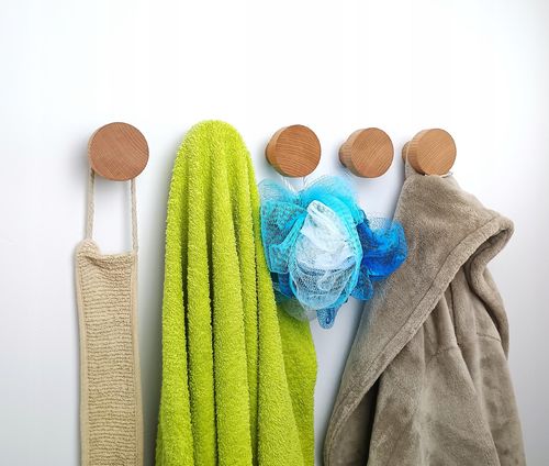 Drewniany Wieszak na Ścianę 5,5 cm Ubrania Ręczniki do Przedpokoju Hol 60mm na Arena.pl