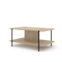 Stolik kawowy DRAGONFLY 110x65 cm dąb cremona czarne metalowe nóżki