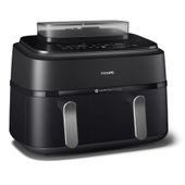 Philips | Airfryer z podwójnym koszem | NA551/00 Seria 5000 | Moc 2750 W | Pojemność 9 l | RapidAir Plus i Air Steam | Czarny