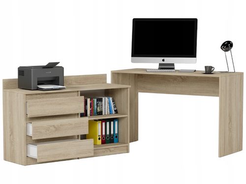 Biurko narożne i komoda zestaw 120x50 sonoma N-15 na Arena.pl