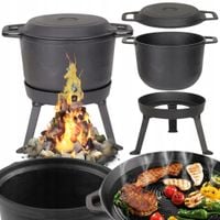 KOCIOŁEK ŻELIWNY 8 L GARNEK Myśliwski Węgierski na Pieczonki OGNISKO GRILL