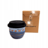 Ręcznie robione ceramiczne kubki podróżne z silikonowymi pokrywkami 260 ml