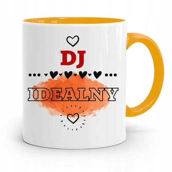 Dla Dja Muzyka Kubek Żółty Dj Idealny Prezent Z Nadrukiem Ze Zdjęciem zdjęcie 1