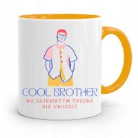 Kubek Żółty Prezent Dla Brata Cool Brother Z Nadrukiem Ze Zdjęciem