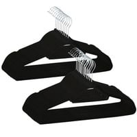 Wieszak welurowy na ubrania 20 szt. czarny